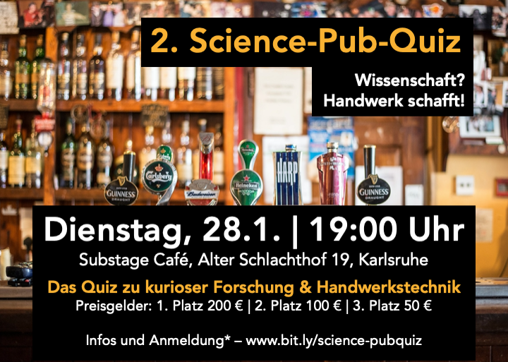 Flyer zum 2. Science Pub Quiz