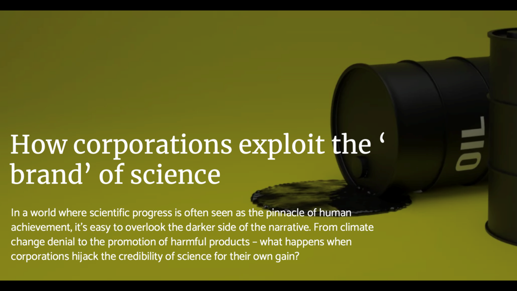 Texttafel How Corporations exploit the brands of science